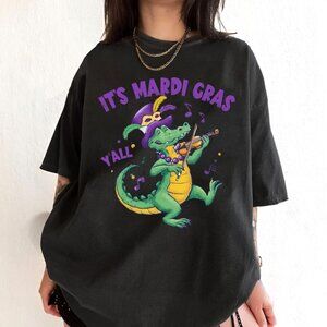 It’s Mardi Gras Y’all T-Shirt, Funny Gator Carnival Graphic Tee